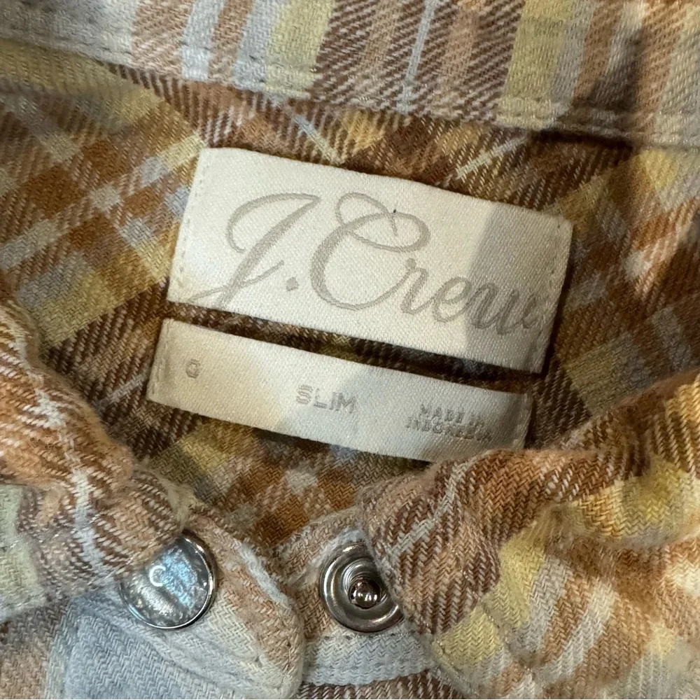 J. Crew Tan and Cream Checkered Shirt